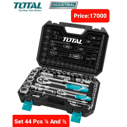 Total Tool Kit- 44pcs Ratchet & Socket Set 1/2" & 1/4" 