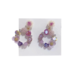 Lilac Floral Acrylic Earring
