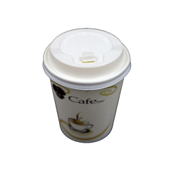 Coffee Cup with Lid - White Caf? - 9oz
