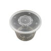 Food Bowl - Plastic Bowl with Lid - Clear - 32oz