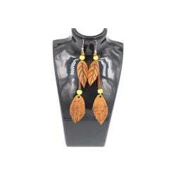 Leather Two layer Earring - Moura