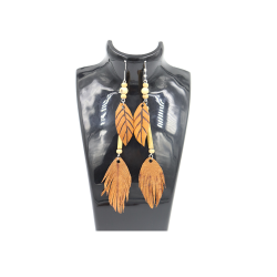 Leather Two layer Earring - Simarupa