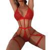 Lingerie - CrossStraps - Lace Front - Red - Medium & Small  