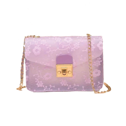 Lilac Cluch with Gold Chain Strap 
