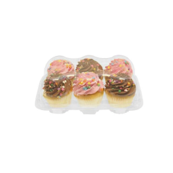 Cupcake Container - High Dome - 6  Compartment