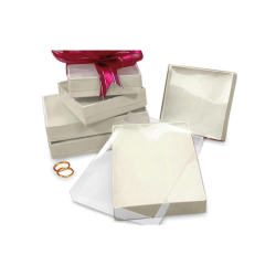 Gift Box - White with Cotton - Clear View Top - 7inch x 5 1.2 inch