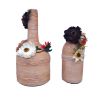 Decorative Bottles - Recycled bottles,  Artificial Flowers and Embroidery Thread. 