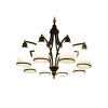 Chandelier - 8 Lamp Decorative - Iron & Glass - 750x550mm