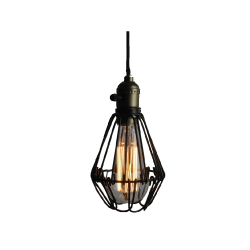 Lamp - Hanging Ambiance Lamp - Black - Iron - 100x190mm 
