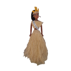 Crafty Doll - Miss Indigenous - Dress made from Natural Fiber Tibisiri Straw