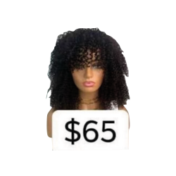 Brazilian Hair - Wig - Short - Neck Length - Black - Fine Crimp Curls