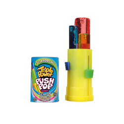 Push-Pop - Triple Power Push Pop - 2 Different Fruit Flavours - 3 Pops in 1 - Display of Individual Lollipops - Fun Candy for Birthdays and Parties, Pack 16